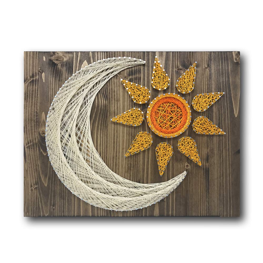 DIY String Art Kit - Sun and Moon String Art Kit, Sun and Moon Decor, Craft Kit